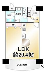 琵琶湖アーバンリゾート3番館 ワンルームの間取図画像