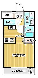 LIVCITY深江橋 1Kの間取図画像