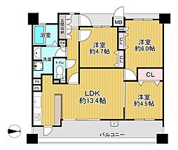 シャルマンフジ鴻池新田グランフォーラム 3LDKの間取図画像