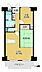 間取り：2LDK、価格1480万円、専有面積55m2、バルコニー面積7.22m2 