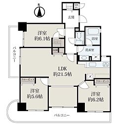 ハイネスプリモール城東 3LDKの間取り