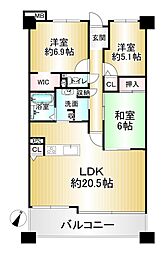 ステイツ枚方香里ケ丘7丁目 3LDKの間取図画像