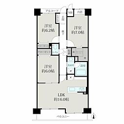 ステイツ枚方長尾ヒルズ 3LDKの間取図画像
