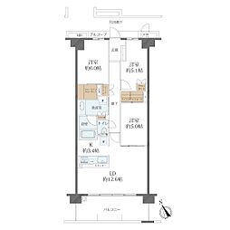 ローレルコート西宮甲子園 3LDKの間取図画像