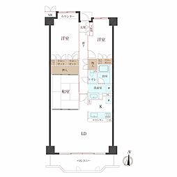 レックスパーク猪名川 3LDKの間取図画像