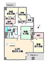 三田カルチャータウン・リフォレI棟 4LDKの間取図画像