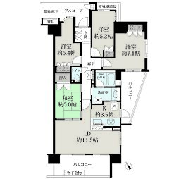 ローレルコートかしわ台 4LDKの間取図画像