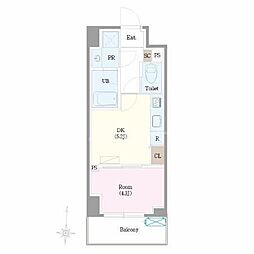 東京メトロ半蔵門線 住吉駅 徒歩7分の賃貸マンション 8階1DKの間取り