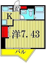 サウンドおしあげ 1Kの間取図画像