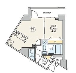 S-RESIDENCE曳舟berenza 1LDKの間取図画像