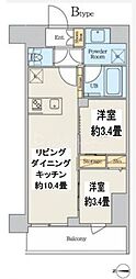 墨田区吾妻橋2丁目マンション 2LDKの間取図画像