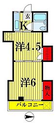 共和マンション 2Kの間取図画像