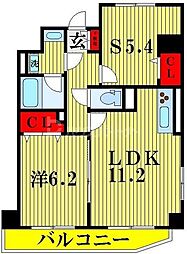 クレール 1SLDKの間取図画像