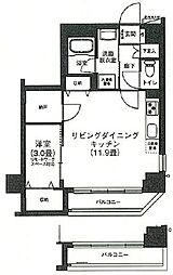 アイルプレミアム押上ノルド 1SLDKの間取図画像