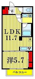 ハイズヴィガースミダ 1LDKの間取図画像