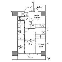 ACP Residence 浅草 3LDKの間取図画像