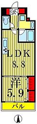 エスティメゾン錦糸町2 1LDKの間取図画像