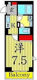 ビューノ鐘ヶ淵 1Kの間取図画像