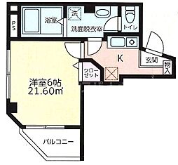 ピノシャルレ森下 1Kの間取図画像