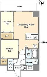 アルファコート曳舟 2LDKの間取図画像