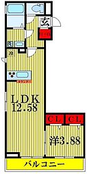 D-room天神 1LDKの間取図画像
