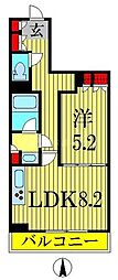 コンフォリア両国サウス 1LDKの間取図画像