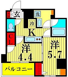 アイル押上ノルドドゥーエ 2Kの間取図画像
