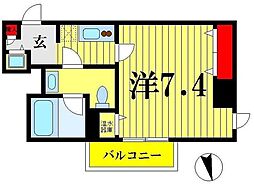グランソロ 1Kの間取図画像