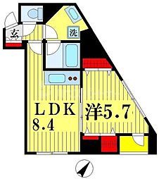 グランドトゥルース東向島 1LDKの間取図画像