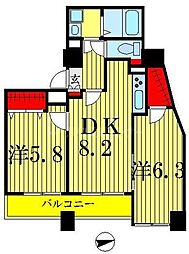 パークヒルズ 2DKの間取図画像
