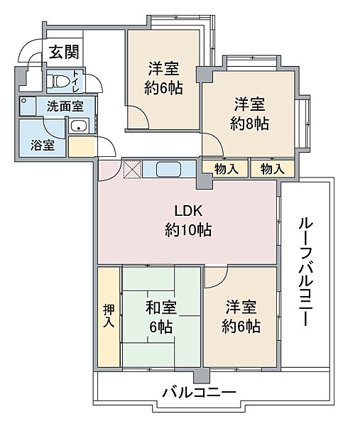 ニューアーバン一社 602｜愛知県名古屋市名東区一社2丁目(賃貸マンション4LDK・6階・84.96㎡)の写真 その2