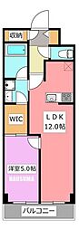 カーサーシンセラー 1LDKの間取図画像