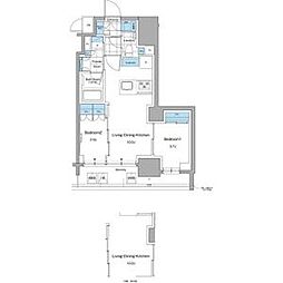 東京メトロ丸ノ内線 本郷三丁目駅 徒歩6分の賃貸マンション 10階2LDKの間取り