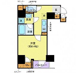 ディアレイシャス市谷薬王寺 1Kの間取図画像