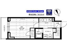 グランドコンシェルジュ六本木 1Kの間取図画像