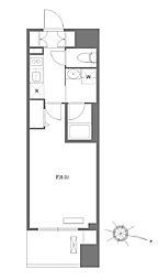 メイクスデザイン新宿 1Kの間取図画像