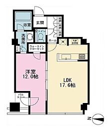 平河町森タワーレジデンス 1LDKの間取図画像