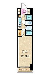 カスタリア新宿 1Kの間取図画像