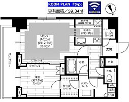 グランドコンシェルジュ六本木 1LDKの間取図画像