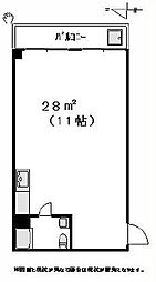 サンシャトー四谷 ワンルームの間取図画像