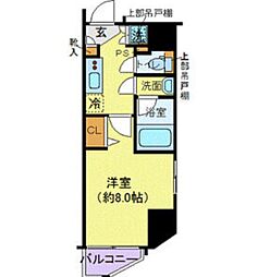 クレイシア新宿 1Kの間取図画像