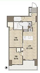ザ・パークハウス市ヶ谷 2LDKの間取図画像