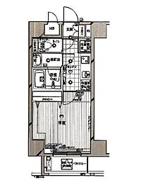 ガリシアヒルズ六本木 1Kの間取図画像