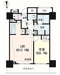 ライオンズ四谷タワーゲート 1LDKの間取図画像