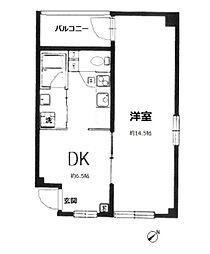 FLレジデンス新宿1 1DKの間取図画像