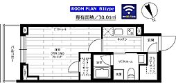 グランドコンシェルジュ六本木 1Kの間取図画像
