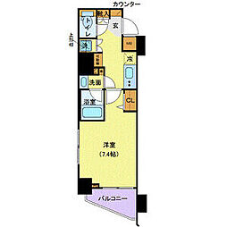 ジェノヴィア新宿御苑グリーンヴェール 1Kの間取図画像