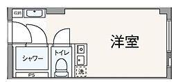 六本木ユニハウス ワンルームの間取図画像