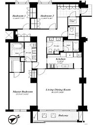 麻布第一マンションズ 3LDKの間取図画像
