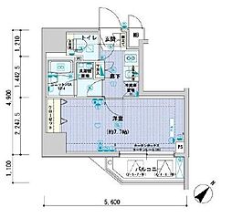 メインステージ文京春日 1Kの間取図画像